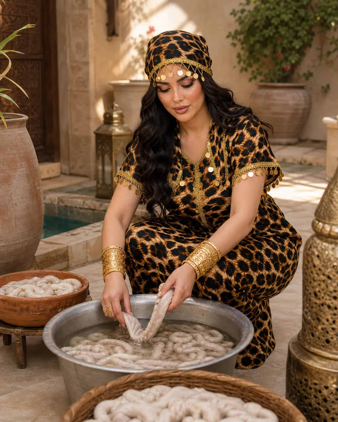 الكسوة المغربية الفاخرة بنقشة النمر